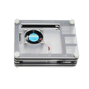 

for Raspberry Pi Acrylic Case with Cooling Fan Heatsinks for Raspberry Pi 4