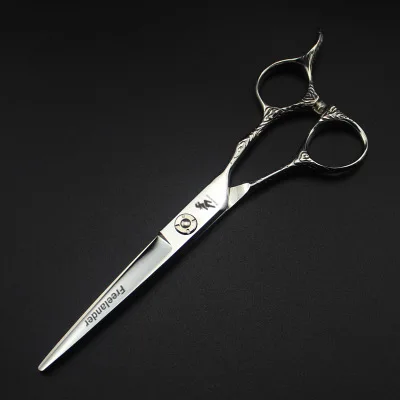 Pewter straight 6,0 inchs DL-18 freelander высокого качества Профессиональные прямые и зубы ножницы филировочные "L" зуб - Цвет: Pewter straight