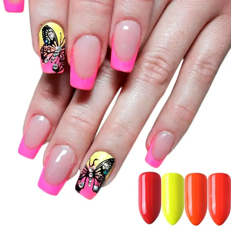 12 цветов/набор флуоресцентный ноготь искусство Сделай Сам Блеск порошок светильник светящийся ультратонкий светящийся неоновый пигментный лак Пыль УФ гель Декор