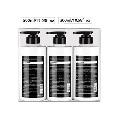 UTS white 3 шт./компл. дозатор для жидкого мыла бутылки бутылочка для шампуня в ванную с большой вместительностью-Пресс Тип лосьон для тела мыло пустой набор бутылок 300 мл/500 мл - Цвет: UTS white