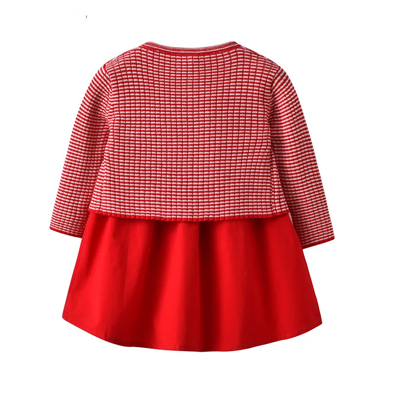 

Spring And Autumn New Style Women's Skirt Baby Set Cotton Bright Red Dress Shawl Hair Band Infant BABY'S FIRST Month Baptism Pri