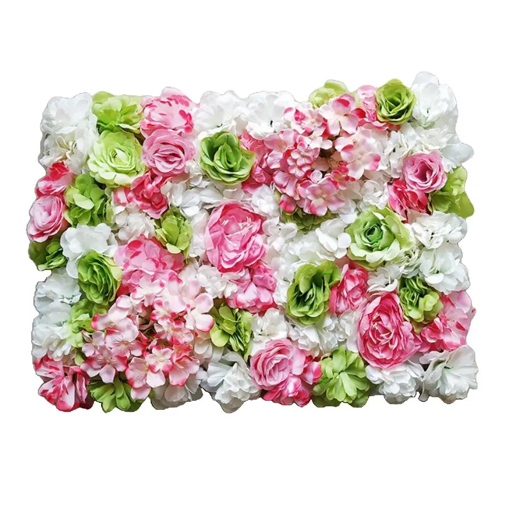 40*60 artificial flower wall panel rose hydrangea wedding backdrop decor party hotel Christmas flower wall carpet