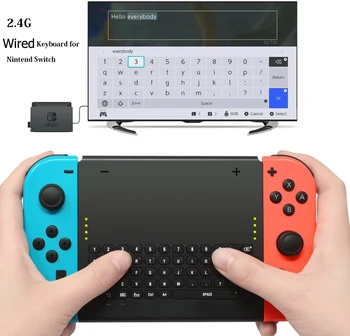 

For Nintend Switch Wired Keyboard Message Gamepad Chatpad 2.4G USB Rechargable Handheld Remote Control Keyboard