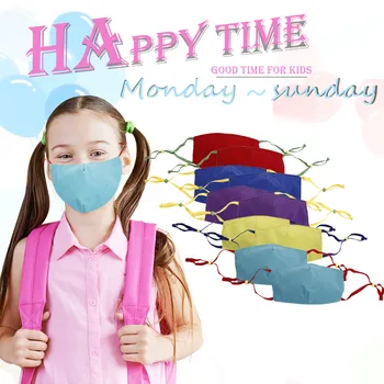 

10PCS Reusable Cloth FaceMask Set For Children Masks For Students Colorful Prevent Droplets Face Mask Washable
