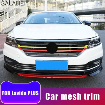 

6 Pcs ABS Three-color Decorative Strip Car Grid Decoration Stickers For VW Volkswagen Lavida Plus 2018 Car Interior Decoration