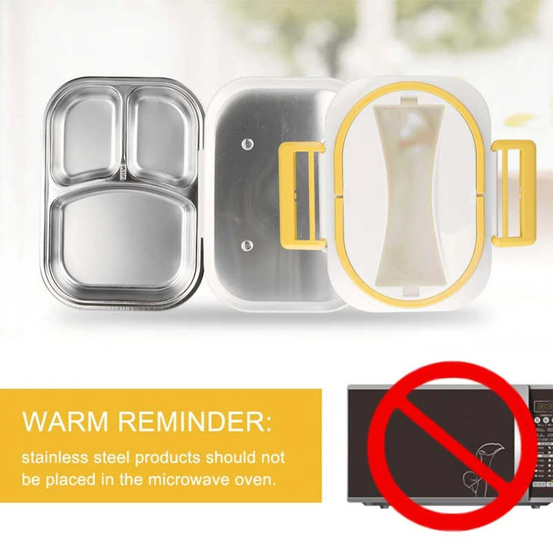 TOP!-Portable Electric Lunch Box Car with 12V Household Electric Heater with Detachable Stainless Steel Container Food Heater EU