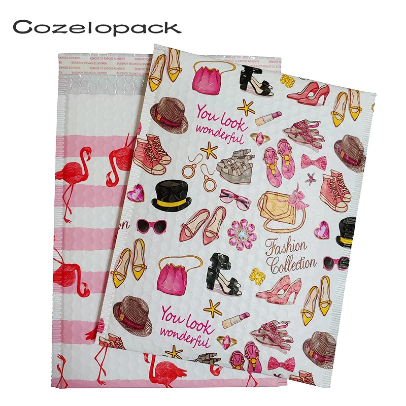 

10PCS Printed Plastic Bubble Mailer Flamingo Design Fashion Trend Padded Envelopes Mailing bag self seal envelope Shipping bag