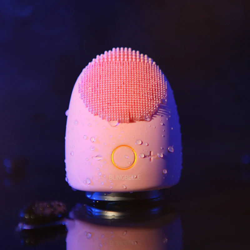  BLINGBELLE Silicone Makeup Remover LED Light Therapy Heating Pore Cleaner Warm Cleansing Face Brush - 4000143473956