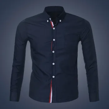 

Camisa dos homens Outono Inverno Casual Mistura de Carga Fino Camisa de Manga Longa Top camisa Harajuku Cotton Blend 10.4