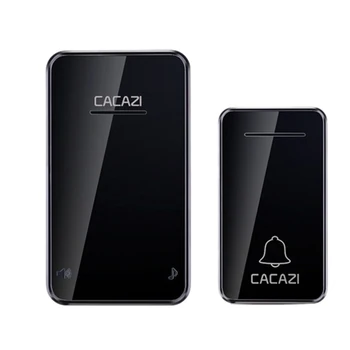 

CACAZI Self-Powered Waterproof Wireless Doorbell Led Light 200M Home Cordless Bell 48 Chime 1 Button 1 Receiver EU Plug