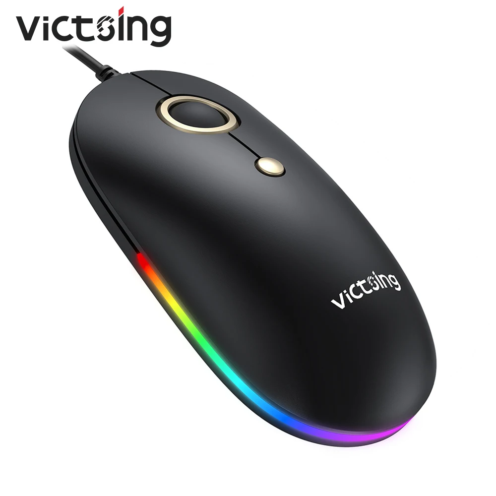 VicTsing PC297 RGB USB Проводная Мышь бесшумный тонкий эргономичные компьютерные мыши