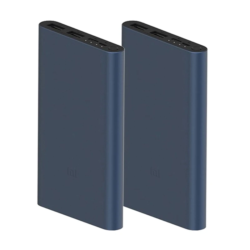 PB 3 Black 2pcs Новинка, Xiaomi Mi внешний аккумулятор 3, 10000 мА/ч, внешний аккумулятор, портативный аккумулятор, быстрая зарядка, 10000 мА/ч, внешний аккумулятор, поддерживает зарядку 18 Вт - Цвет: PB 3 Black 2pcs