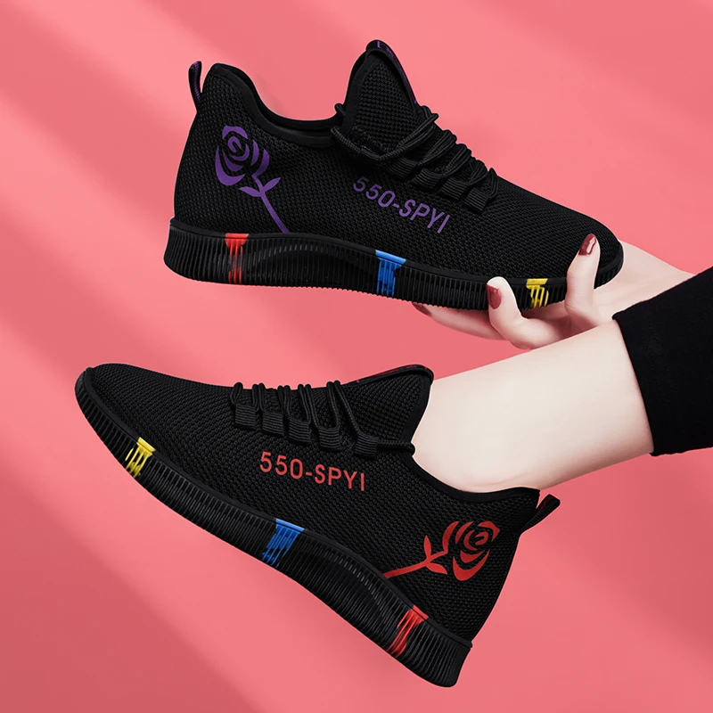 Running Shoes Tennis Shoes Fashion Women Running Shoes Rose Soft Sneakers Woman Athletic Breathable