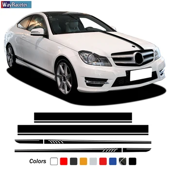 

Edition 507 Side Stripes Skirt Sticker Car Hood Trunk Body Decal For Mercedes Benz C Class W204 C63 AMG Coupe S204 Accessories