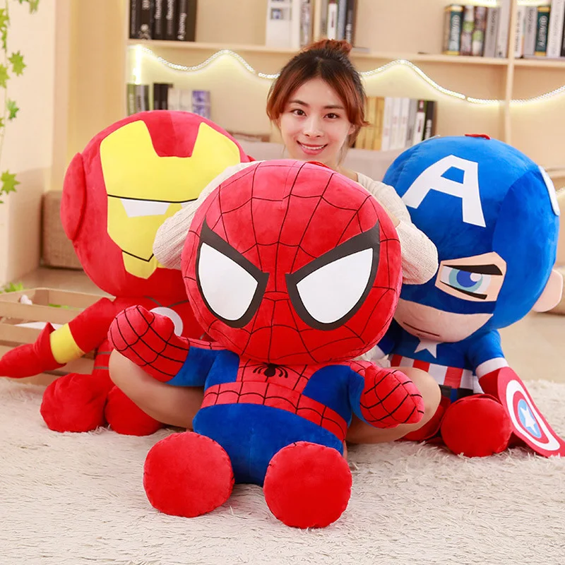 100 см мягкие супер герой Капитан Америка «Железный человек», «Человек-паук», плюшевые игрушки «Мстителей» Куклы для детей подарок на день рождения