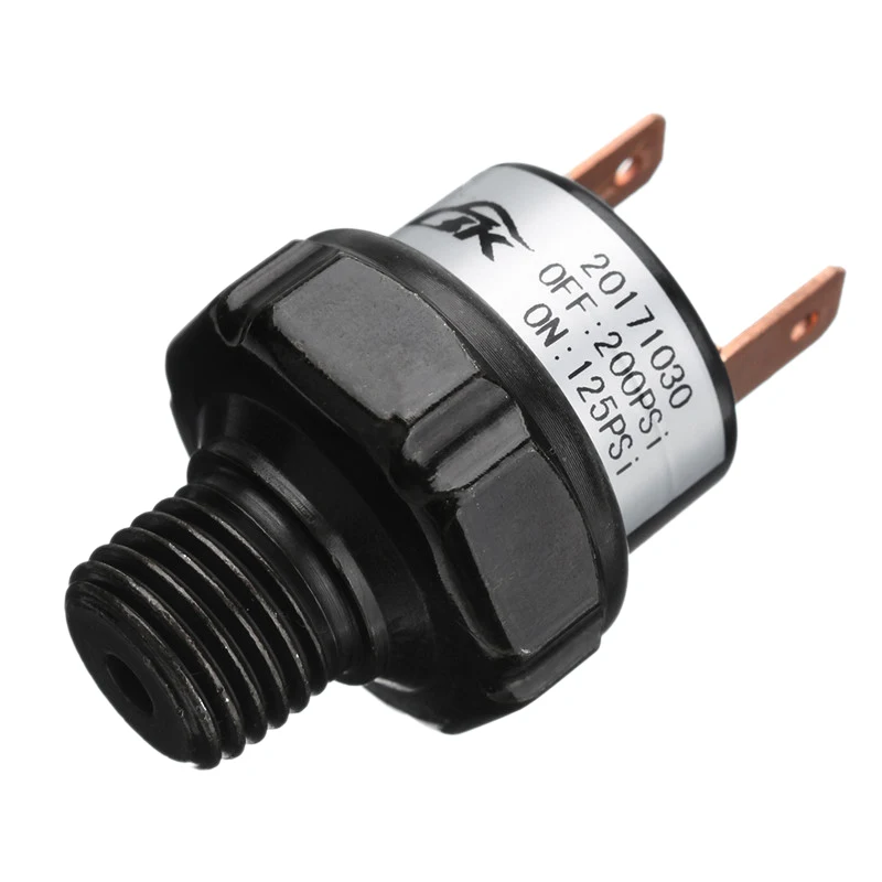 

1Pc Air Compressor Tank Pressure Control Switch Valve Heavy Duty 125-200Psi Npt1/4 Inch Thread 125 Psi On-200 Psi Off
