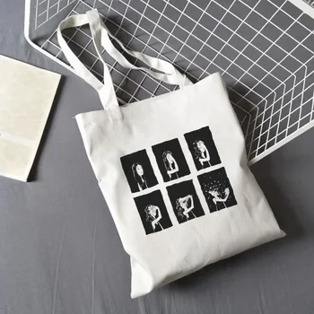 

2020 Dark Soul My Autism My Depression Shoulder Canvas Bags new Fashion Harajuku shopping bag Retro Fun Cartoon Casual Women Bag