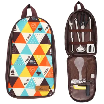 

Outdoor Camping Picnic Kitchenware Storage Bag Portable Cutting Board Spatula Meat Fork Knife Spoon Orangnizer Large Capacity