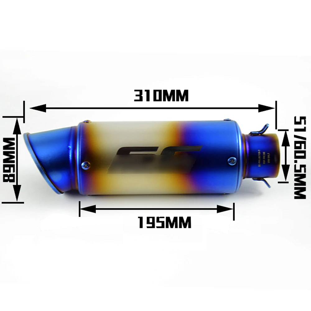 Универсальный изменить Мотокросс выхлопная труба для мотоцикла Мотоцикл выхлопная труба мото выхлопной трубы для TMAX500 Z750 Z900 CBR600 CBR1000