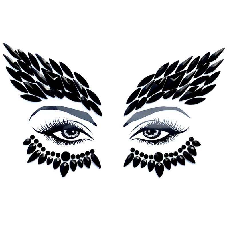 Женская кристальная наклейка для фестиваля, вечерние блестящие украшения для лица и глаз, боди-арт, сценический макияж, украшение, временные тату-Стикеры - Цвет: 1800606