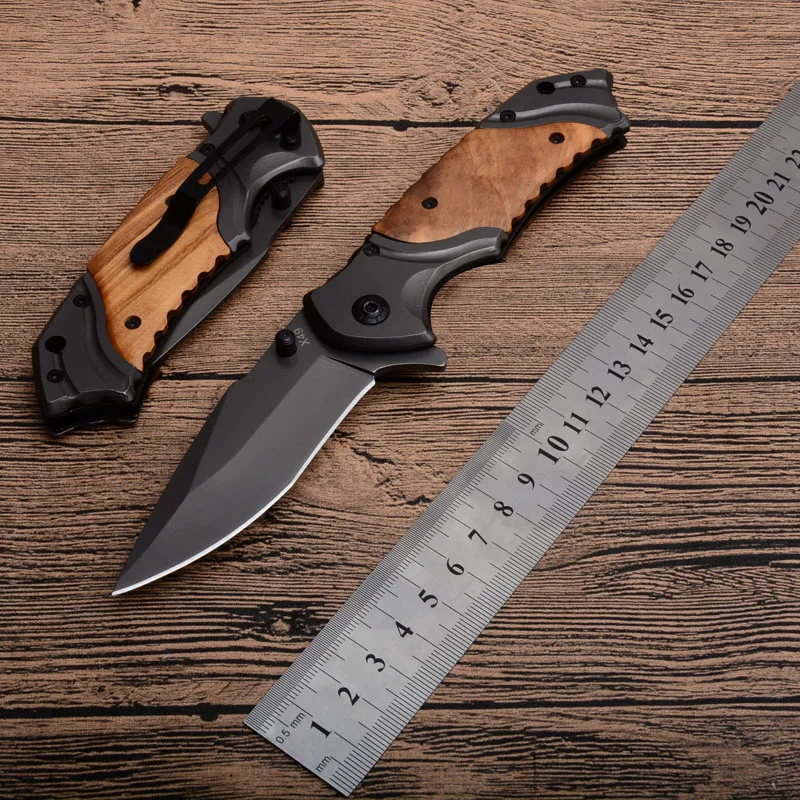 8,3 ''инструмент для выживания на открытом воздухе с деревянной ручкой нож 440C стальное лезвие Тактический складной нож карманный нож для охоты и кемпинга