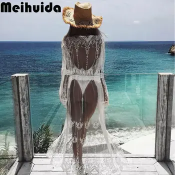 

Sexy Women Lace Crochet Sheer Bikini Beachwear Cover up Tassel Swimwear Swimsuit Beach Wear Long Dress Summer Bathing Suit New