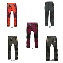 Мужские и женские уличные флисовые водонепроницаемые брюки для туризма зимние ветрозащитные утепленные теплые лыжные брюки с поясом на молнии карманы