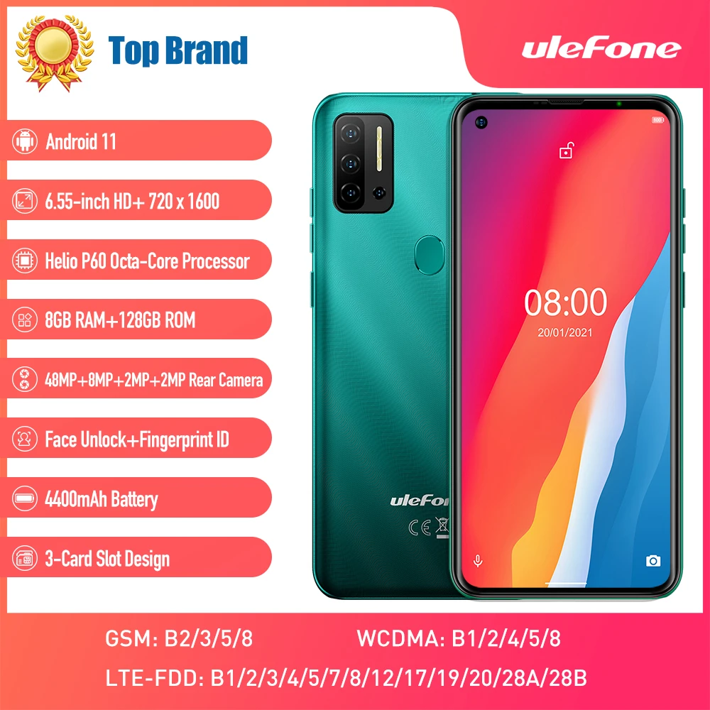 Ulefone Note 11P Smartphone Android 11 OS 8GB + 128GB 4400mAh Battery 6.55-inch HD+ Helio P60 Processor Original  CellPhone 2