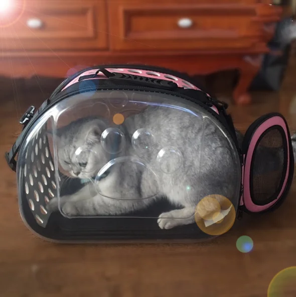 Сумка для домашних животных портативный прозрачный рюкзак для кошек и собак Складная четырехсторонняя дышащая сумка для кошек