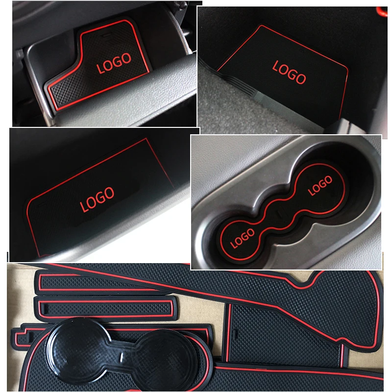 Beste Anti Slip Rubber Poort Slot Beker Mat Voor Volkswagen VW Tiguan 2007 2008 2009 2010 2011 2012 2013 2014 2015 2016 Deur Groef Mat