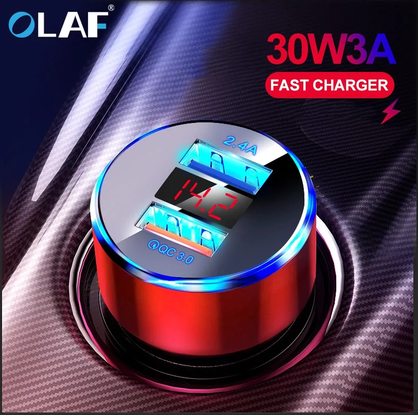 3.1A Dual USB Car Charger With LED Display Universal Mobile Phone Car-Charger for Xiaomi Samsung S8 iPhone 6 6s 7 8 Plus Tablet | Мобильные