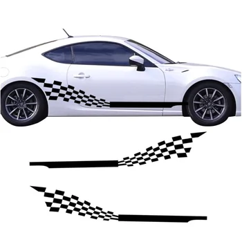 

For (1Pair/2Pcs) Car Dual Racing Stripes Flags for 3 Series Vinyl Door Decal Side Sticker