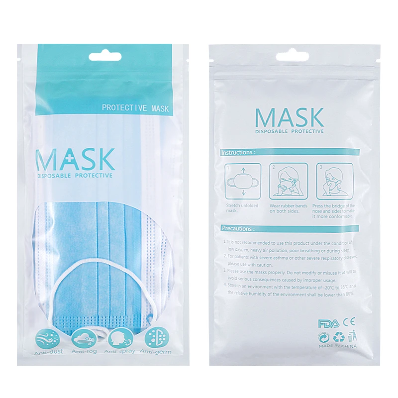 Disposable Protective Mask 3 Layers Dustproof Facial Protective Cover Masks Maldehyde Prevent bacteria Anti-virus Masks 50 PCS 2