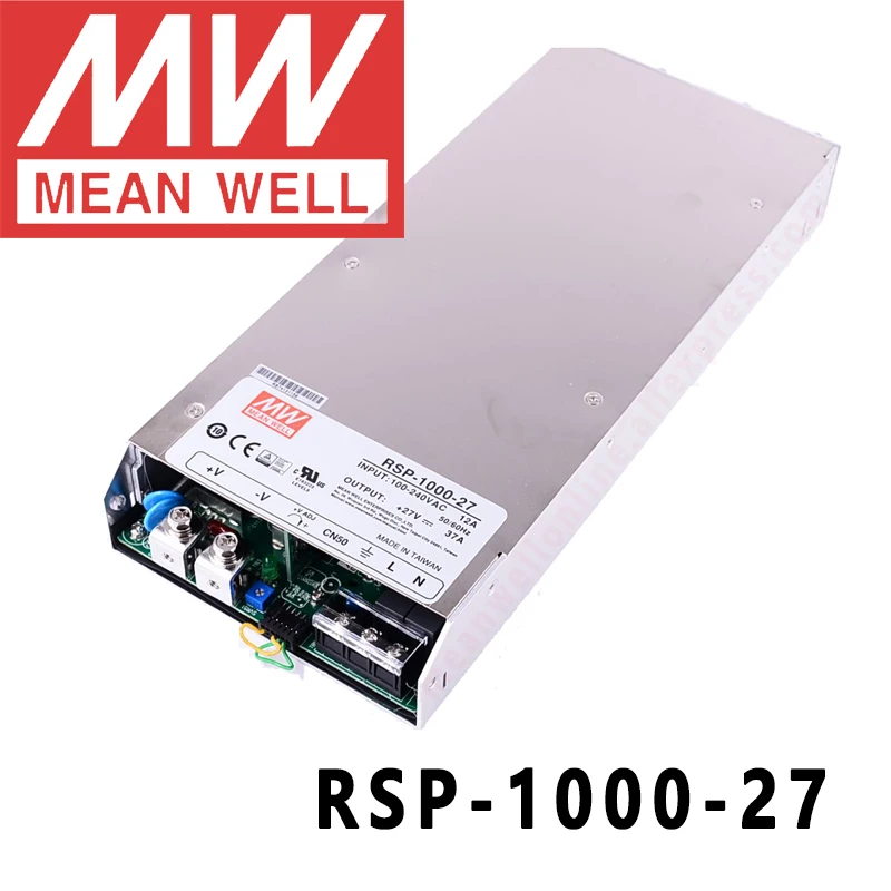 

Original Mean Well RSP-1000-27 Meanwell 27V/0-37A/999W Single Output with PFC Function 1U Low Profile Power Supply