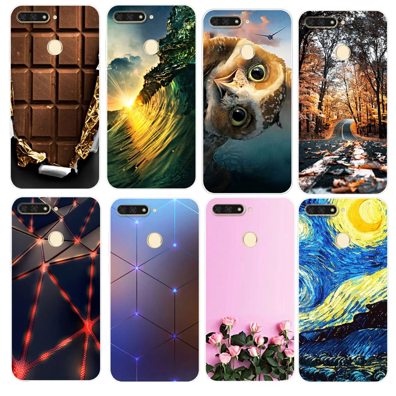 

Honor 7C Case Fashion Painted Pattern Phone Protection Cases For Honor 7C High Quality Ultra thin Soft Silicone Back Cover 5.99"