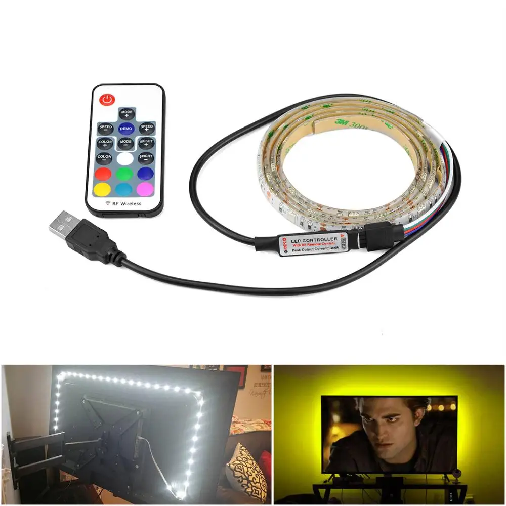 RGB кухонный светодиодный светильник s 0,5 м-5 м светодиодный светильник лента 5050 SMD USB порт светодиодный светильник s лента для ТВ смещенная подсветка PC Декор лампы