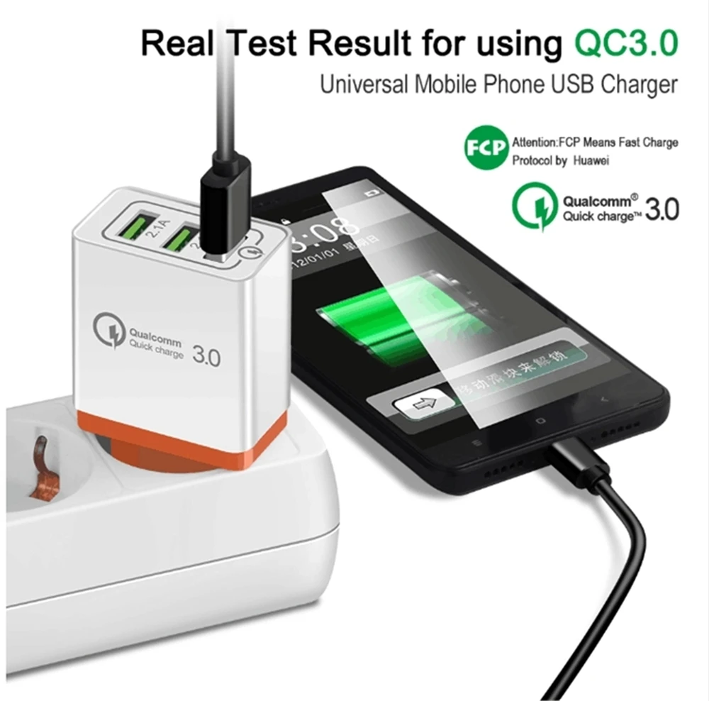 3 порта быстрое зарядное устройство QC 3,0 USB зарядное устройство для iphone X 7 8 ipad быстрое зарядное устройство QC3.0 вилка Европа/США для samsung S8 зарядка мобильного телефона