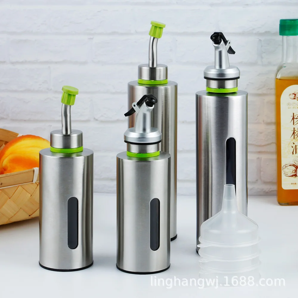 

Stainless steel oil bottle leak-proof oil pot edible oil tank oil bottle sauce oil tank seasoning bottle vinegar bottle