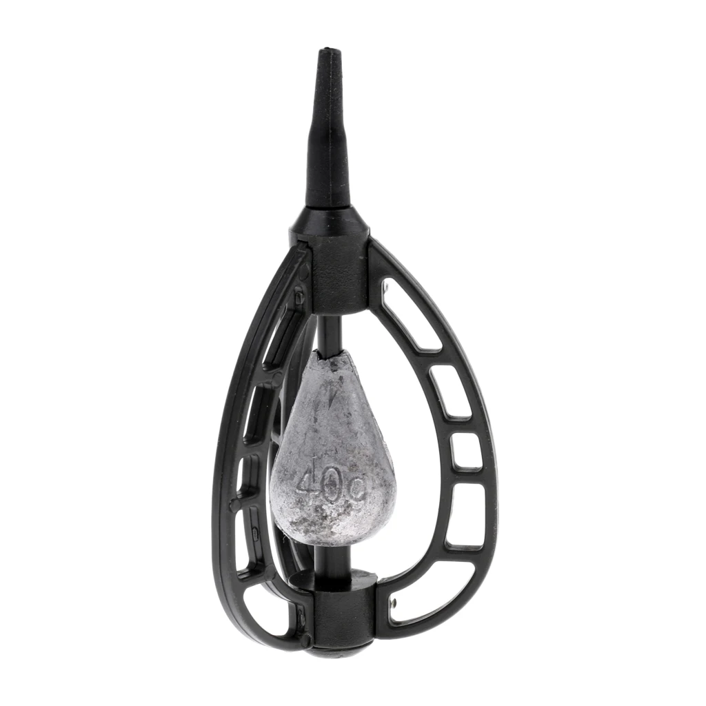 In-line Method Carp Fishing Feeder Swim Feeders Baits Trap Cage with Lead Sinker Terminal Tackle 40g 45g