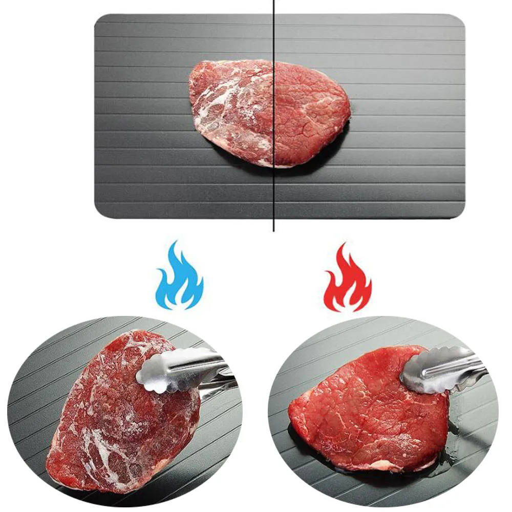 Magic Fast Defrost Tray Metal Plate Defrosting Tray Safe Fast Thawing Frozen Meat Fish Sea Food Kitchen Cook Gadget Tool 0.2CM/0