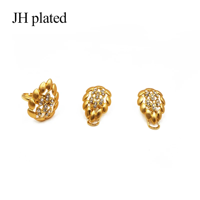 JHplated нигерийский Дубай Модный золотой цвет Ювелирные наборы африканские свадебные подарки вечерние женские украшение колье серьги кольцо