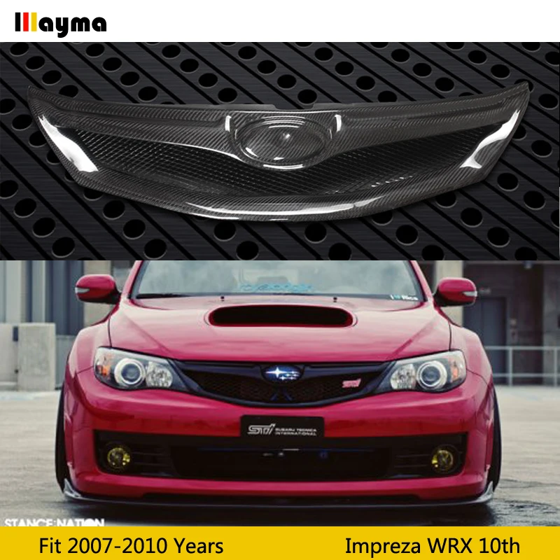 Oem Style Real Carbon Fiber Front Bumper Grille For Subaru Impreza 10th