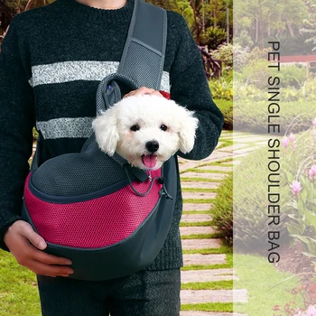 

Breathable Pet Bag Dog Carrier Outdoor Travel Handbag Pouch Mesh Oxford Single Shoulder Bag Sling Travel Tote Shoulder Pet Bag T