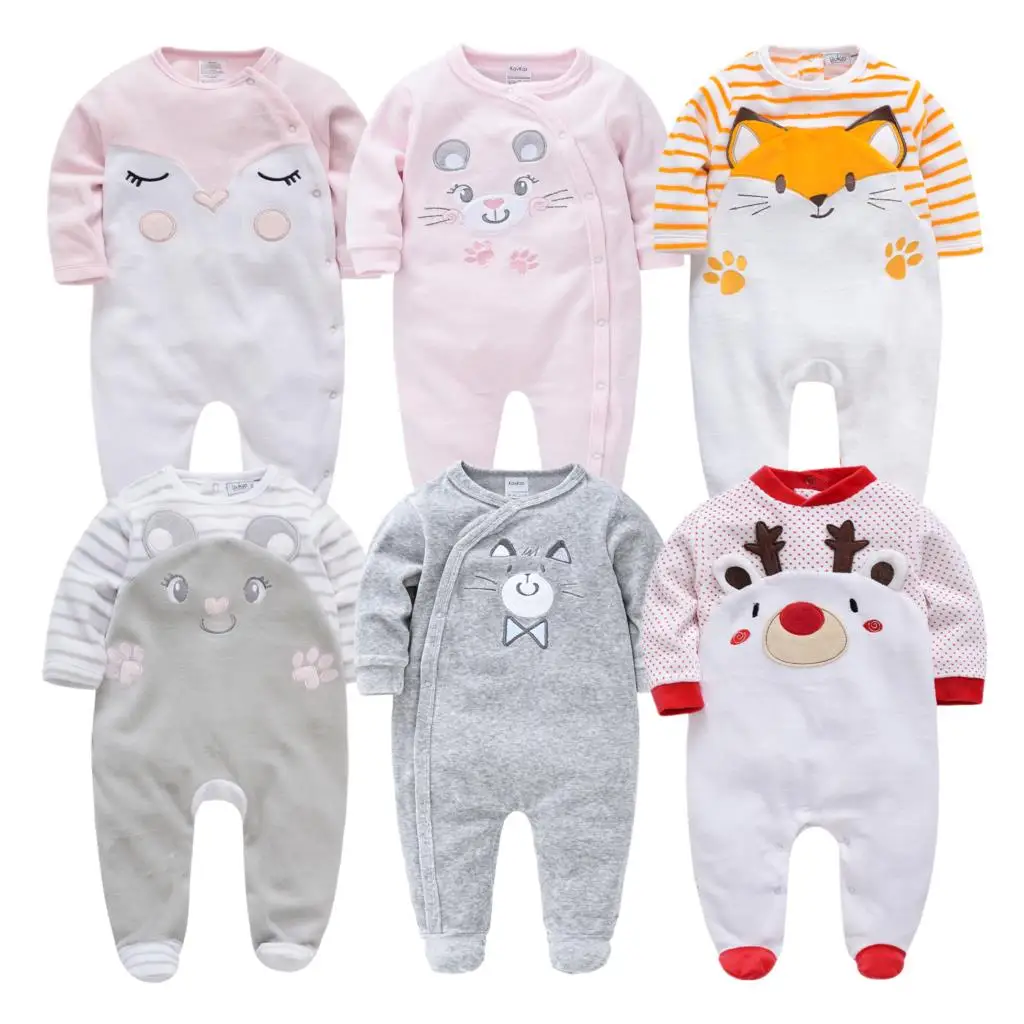 

2020 Winter Newborn Baby Girls Romper Boys Baby clothing 2pcs 0-12M Infant Jumpsuit christmas baby Romper warm clothing for kids