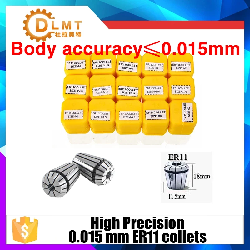 1pc ER11 1-8MM 1/4 MM 6.35MM 1/8MM 3.17MM 0.008Spring Collet High Precision Collet Set For CNC Engraving Machine Lathe Mill Tool grinding spindle Machine Tools & Accessories