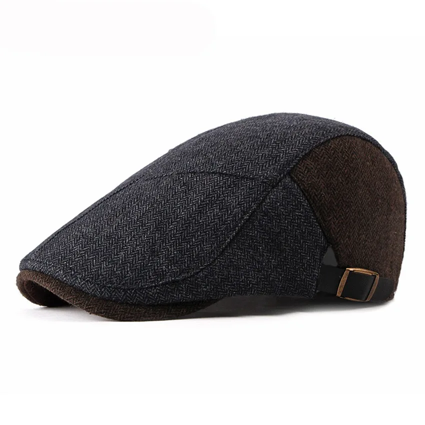 Navy JNKET осенне-зимний мужской женский берет, шапка для отдыха, Ретро Кепка, уличная шляпа с полями для путешествий, плоская кепка, кепка s Duckbill Casquette - Цвет: Navy