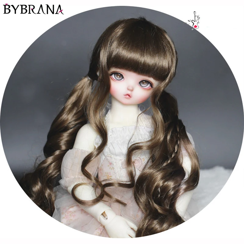 Bybrana BJD SD MSD 1/3 1/4 1/6 парики длинные челки два конского хвоста имитация мохера для кукол