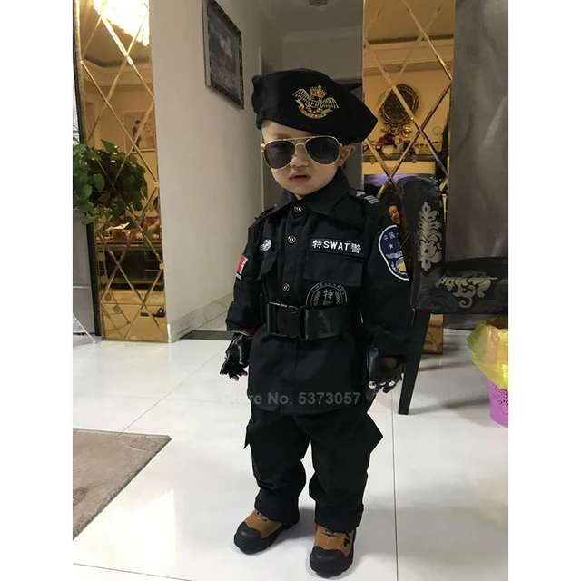 Uniforme militaire, Costumes d'halloween pour garçons, costume de carnaval  des forces spéciales SWAT de l'armée, vêtements de policier pour enfants  filles - AliExpress