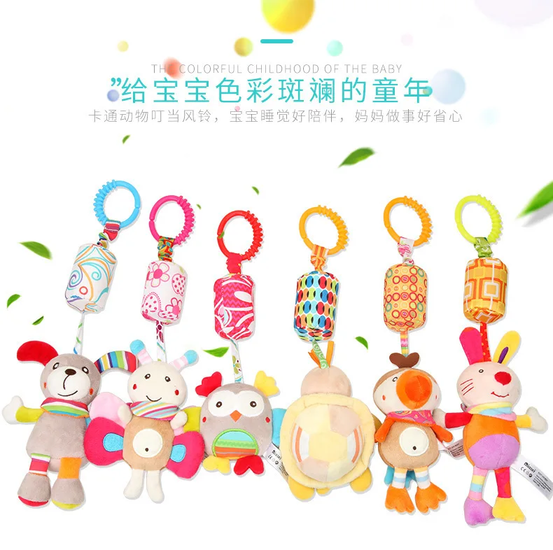 Baby Wind Chime Детская Подвеска для коляски кролик пчелы птица сова собака украшения автомобиля подвесная кровать детские игрушки с колокольчиком