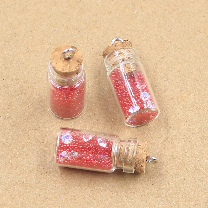 10pcs Charms Sand drift bottle Glass Pendant Crafts Making Findings Handmade Jewelry DIY for Earrings Necklace 